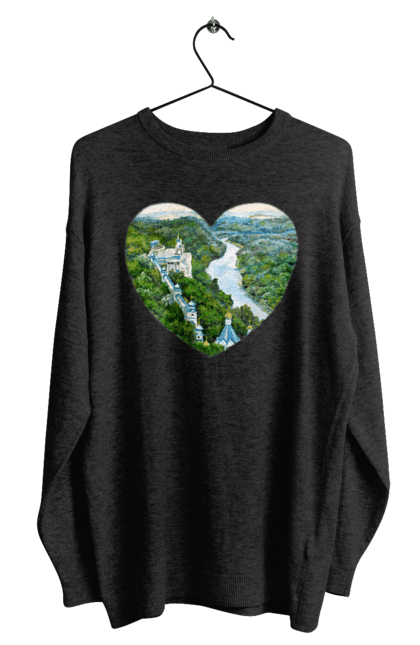 Men`s sweatshirt with prints Святогорская лавра. Church, donetsk region, forest, landscape, monastery, river, svyatogorsk, ukraine. 2070702
