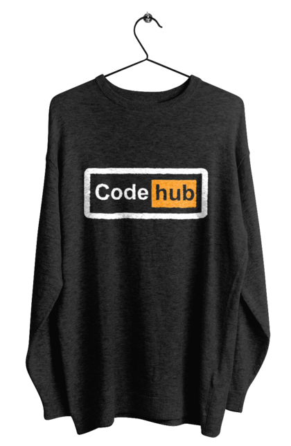 Світшот чоловічий з принтом "Код хаб". Айті, айтішник, для айтішника, для програміста, код хаб, подарунок айтішнику, подарунок програмісту, програміст, розробник. 2070702