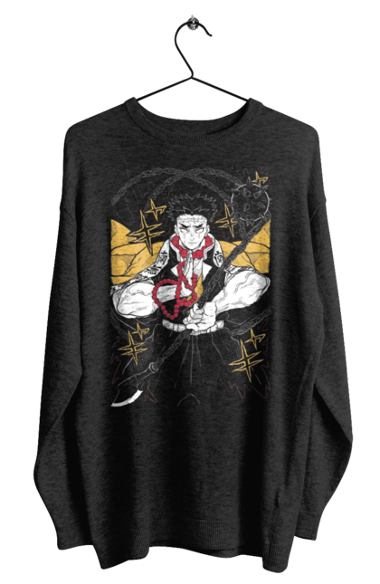 Men's sweatshirt with prints Demon Slayer Gyomei. Anime, demon slayer, gyomei, gyomei himejima, himejima, kimetsu no yaiba, manga, serial. 2070702