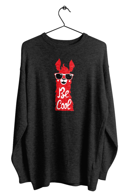Men`s sweatshirt with prints Cool llama. Animals, cool, glasses, lama. 2070702