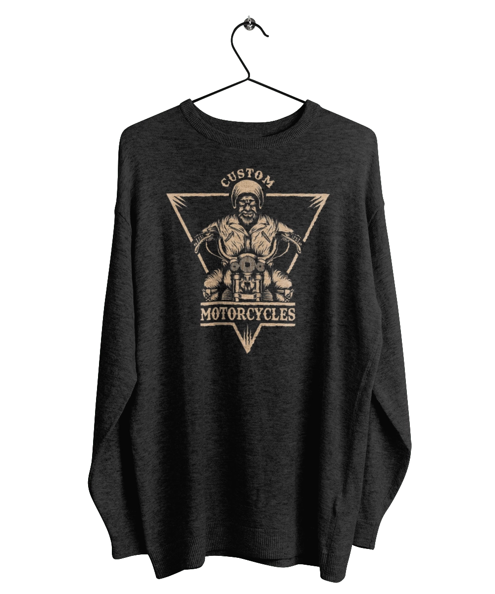 Skeleton on a motorcycle