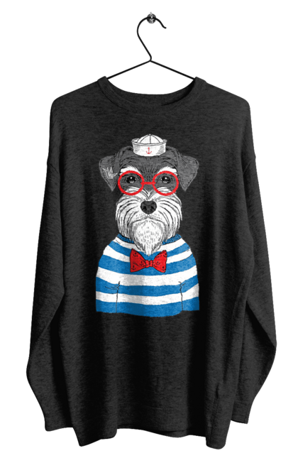 Світшот чоловічий з принтом "Собака моряк". Матроська, море, моряк, окуляри, собака. futbolka.stylus.ua