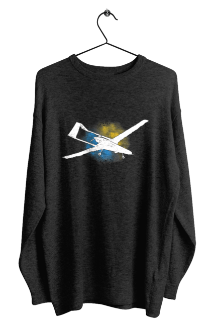 Світшот чоловічий з принтом "Товариш байрактар". Акварель, байрактар, небо, славаукраїні, україна. 2070702