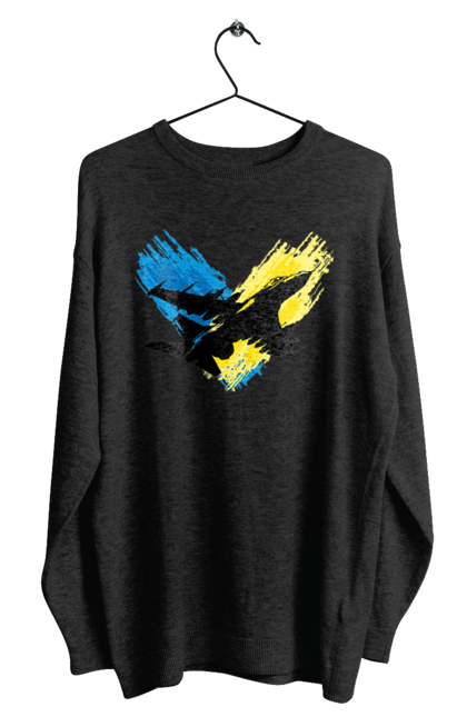 Світшот чоловічий з принтом "Літак F 16". З прапором, зсу, літак, літак f16, патріотична, прапор, ф16. 2070702