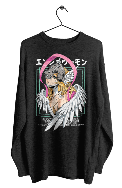 Men's sweatshirt with prints Digimon Angewomon. Angewomon, bandai, digimon, digital monsters, media franchise, virtual pets. 2070702