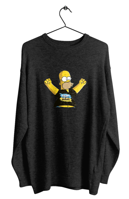 Світшот чоловічий з принтом "Сімпсон та російський корабель". Війна, гомер, гомер сімпсон, марка корабель, патріот, перемога, російський корабель, сімпсон, україна. 2070702