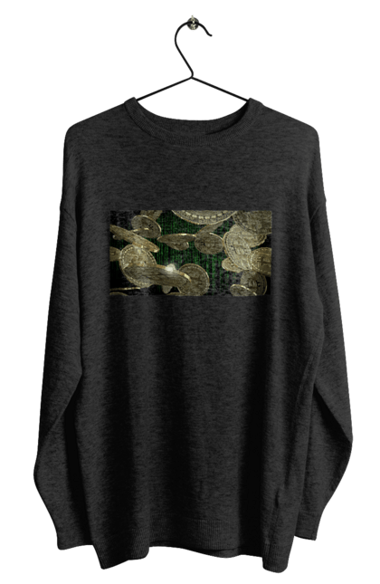 Світшот чоловічий з принтом "Біткойн". Багатство, біткойн, валюта, гроші, криптовалюта, курс, майнінг, матриця, монета, розкіш, цифровий світ. 2070702