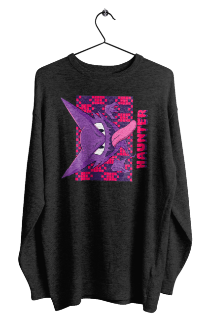 Men's sweatshirt with prints Haunter. Anime, games, haunter, nintendo, pokemon, pokemon go. 2070702