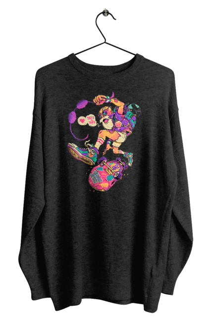 Світшот чоловічий з принтом "Дід на хвилі". Будь молодим, вогонь, ганяй, грай, дід та скейт, драйв, крутий дід, молодість у душі, спорт, старість. 2070702