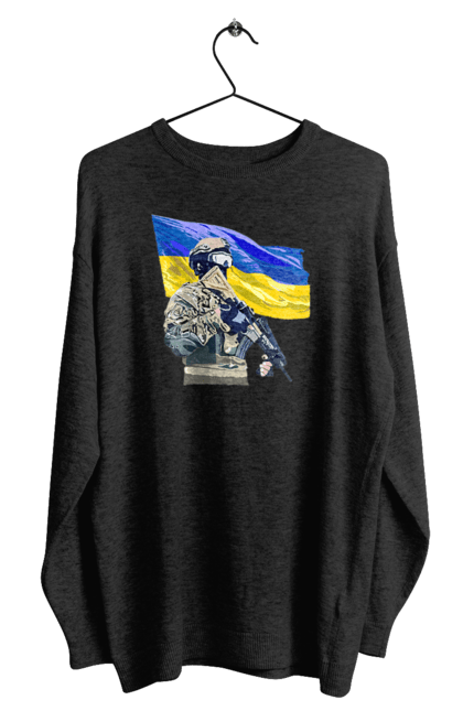 Світшот чоловічий з принтом "ЗСУ | Прапор". Війна, герб, збройні сили україни, зсу, патріотична, прапор україни, русский военный корабль, україна, українська символіка, флаг. 2070702