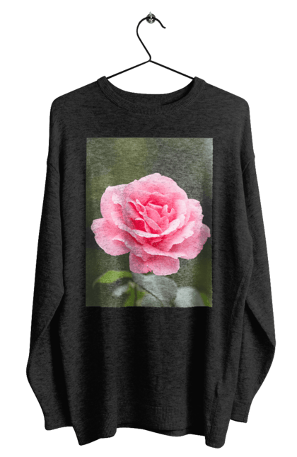 Світшот чоловічий з принтом "Троянда". Жіноча, з, красива, троянда, футболка. CustomPrint.market