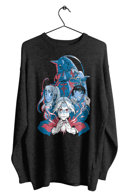 Men's sweatshirt with prints Fullmetal Alchemist. Adventures, alphonse elric, anime, edward elric, fullmetal alchemist, light novel, manga, steampunk. 2070702