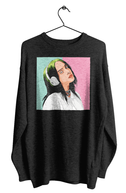 Світшот чоловічий з принтом "Billie Eilish". Активістка, біллі айліш, мизукант, права, співачка, тварини. 2070702