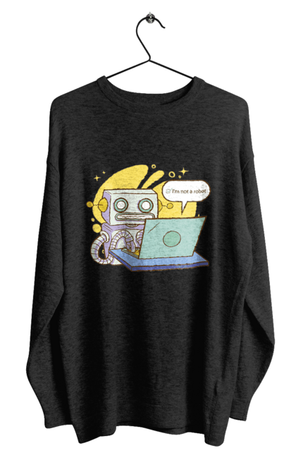 Світшот чоловічий з принтом "Я не робот Хакер зрозуміє 404 до дня програміста". 404, aws, backend, c++, cloud, css, frontend, golang, java, js, linux, python, script, web, ай ті, айті, айтішник, верстка, дата, код, компьютер, лаптоп, облако, ошибка, програміст, программа, программист, програмування, робот, хакер, язык. 2070702