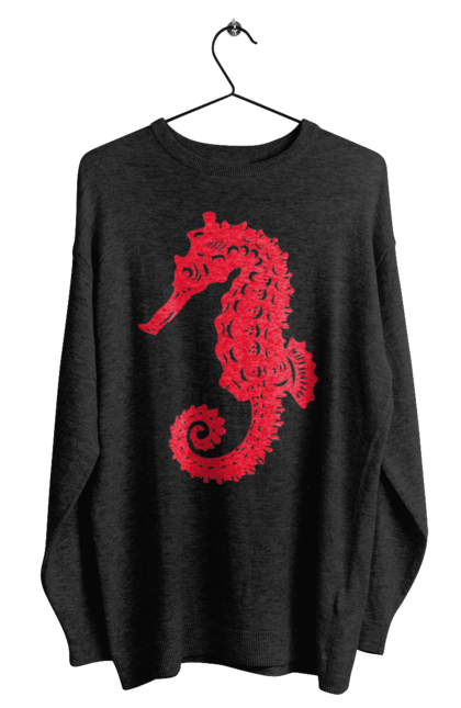 Світшот чоловічий з принтом "Морський коник". Відпочинок, квіти, літні канікули, літо, море, морський коник, морські жителі. 2070702