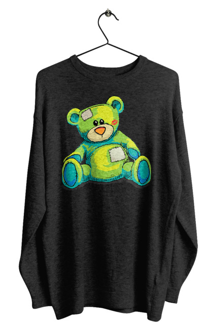 Світшот чоловічий з принтом "Плюшевий ведмедик". Cute, patches, teddy, teddy bear, vintage, ведмедик, іграшка, плюшевий ведмедик, подарунок. 2070702