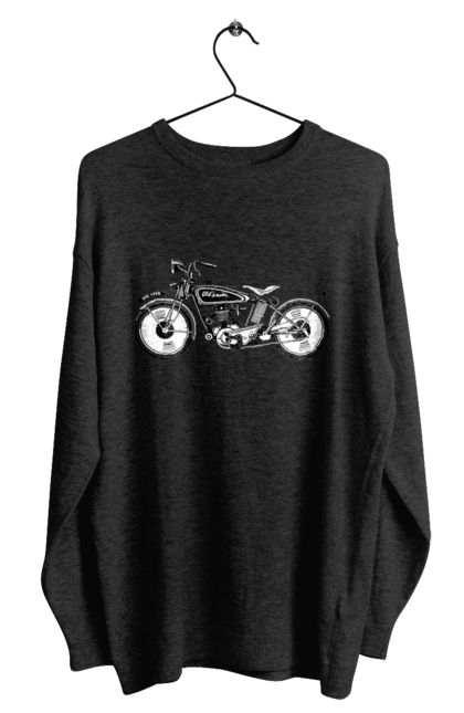 Світшот чоловічий з принтом "Мотоцикл Ретро". Мото, мотоцикл, ретро. 2070702