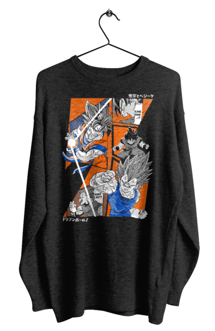 Men's sweatshirt with prints Dragon Ball. Anime, dragon ball, goku, manga, tv series, vegeta. 2070702