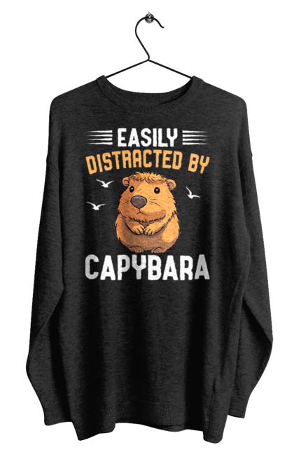Men's sweatshirt with prints Capybara. Animal, capybara, rodent. 2070702