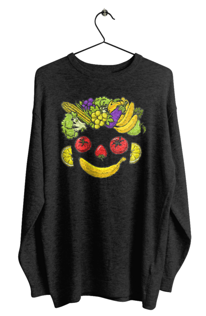 Світшот чоловічий з принтом "Зсж Посмішка". Зож, овоч, посмішка, фрукт. 2070702