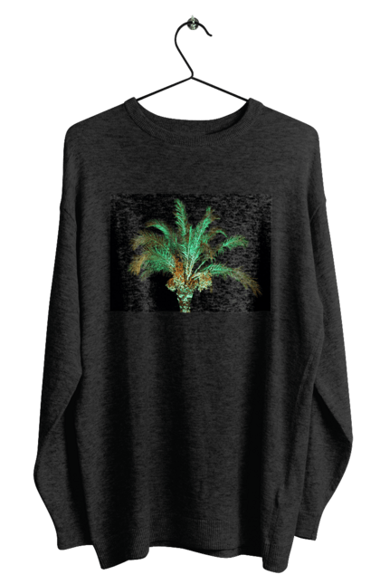 Світшот чоловічий з принтом "Фінікова Пальма Вночі". Берег, відпочинок, відпустка, зелений, море, ніч, оазис, океан, острів, пальма, південь, подорож, пригоди, тропіки, фінікова, чорне. 2070702