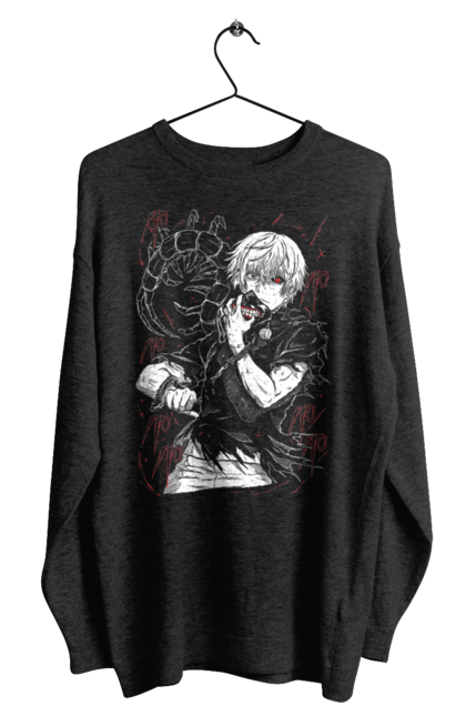 Світшот чоловічий з принтом "Токійський гуль". Kaneki ken, tokyo ghoul, аніме, драма, жахи, канеки кен, канекі кен, манга, токійський гуль, фантастика. 2070702