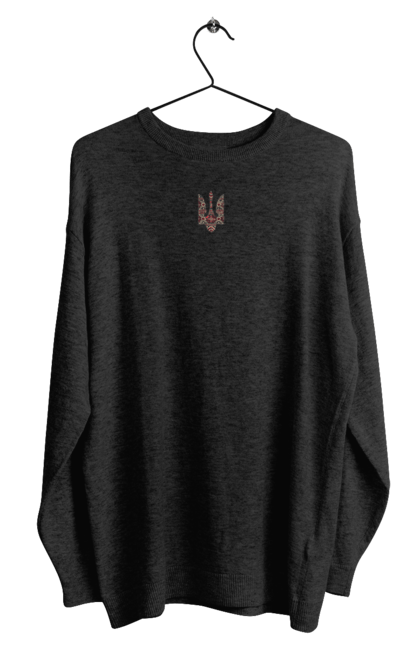 Світшот чоловічий з принтом "Герб вишиванка". Актуальний, вишиванка, війна, герб, незвичайний, символіка, українська. 2070702