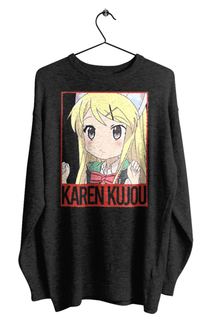 Men's sweatshirt with prints Kiniro Mosaic Karen Kujo. Anime, gold mosaic, karen, karen kujo, kiniro mosaic, kinmoza, manga. 2070702