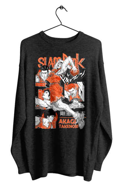 Men's sweatshirt with prints Slam Dunk Takenori Akagi. Anime, basketball, comedy, manga, school, shonen, slam dunk, sports anime, takenori akagi. 2070702