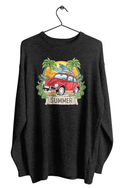 Світшот чоловічий з принтом "Літо, Машина І Пальми". Відпочинок, літо, машина, пальми. 2070702