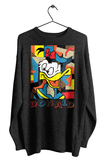 Світшот чоловічий з принтом "Дональд Дак". Donald duck, абстракція, дональд дак, малюнок, мультсеріал, мультфільм. 2070702