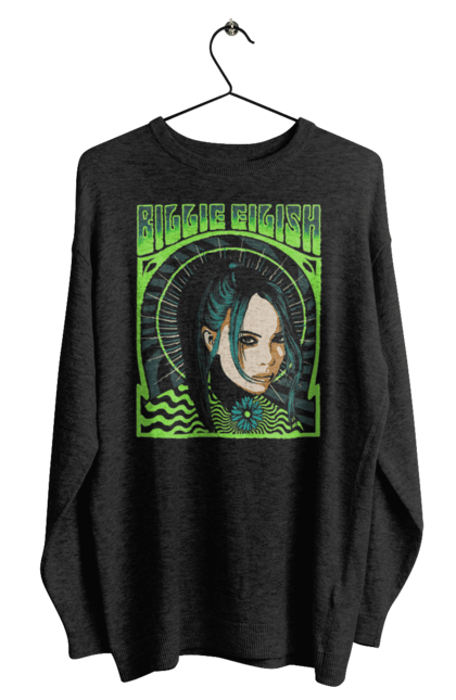 Світшот чоловічий з принтом "Біллі Айліш". Billie eilish, виконавець, електропоп, інді поп, музика, піп, співачка. 2070702