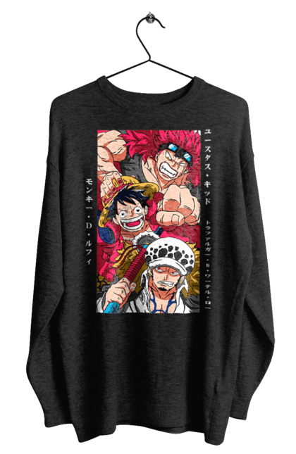 Men's sweatshirt with prints One Piece Luffy. Anime, luffy, manga, monkey de luffy, one piece, pirates. 2070702