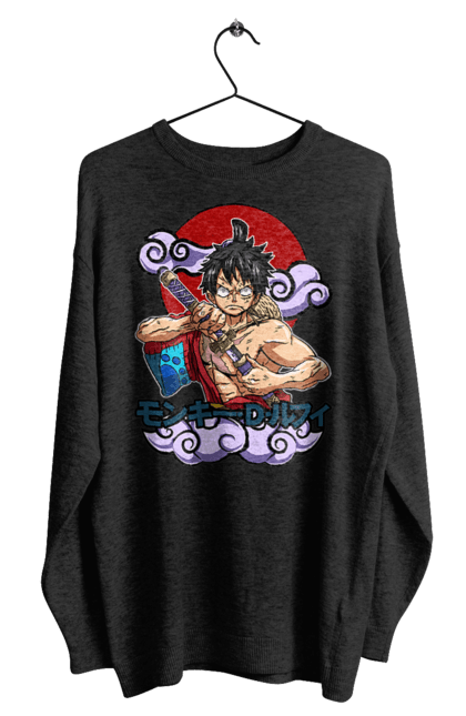 Свитшот мужской с принтом Ван Пис Луффи. Luffy, one piece, аниме, большой куш, ван пис, луффи, манга, монки де луффи, пираты. 2070702