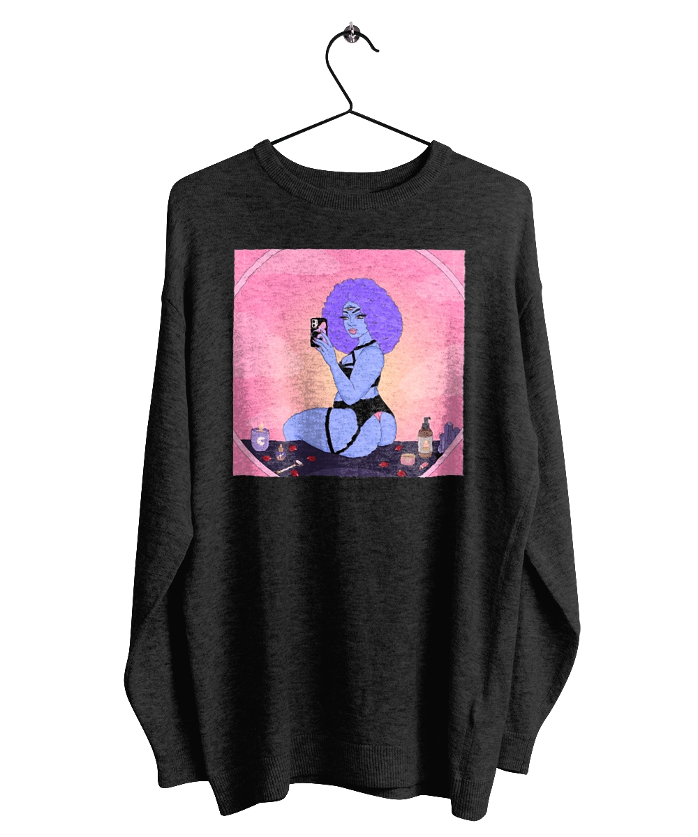 Purple Girl Photo In The Mirror