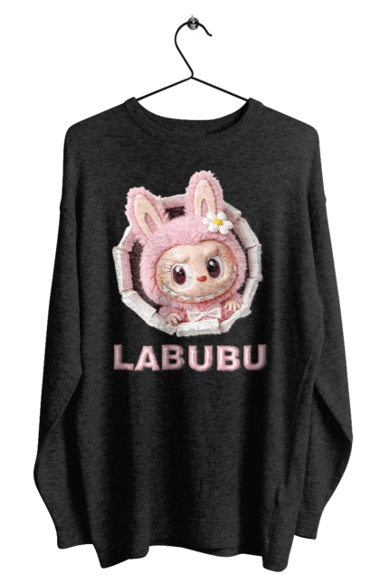 Світшот чоловічий з принтом "Лабубу". Іграшка лабубу, лабубу, лабубу кока кола, мерч лабубу, мила, рожева лабубу, смішна лабубу. 2070702