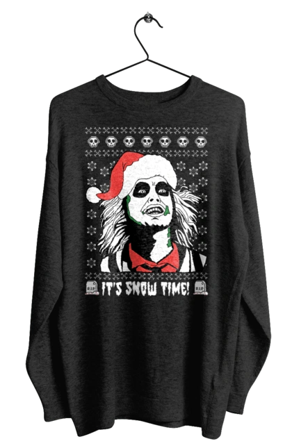 Світшот чоловічий з принтом "Бітлджюс". Beetlejuice, ghost, tim burton, warner bros, бітлджюс, жах, комедія, привид, тім бертон, фільм. 2070702