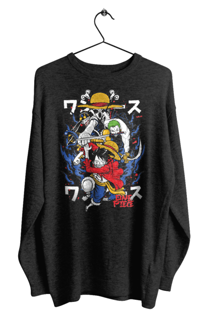 Men's sweatshirt with prints One Piece Luffy. Anime, luffy, manga, monkey de luffy, one piece, pirates. 2070702