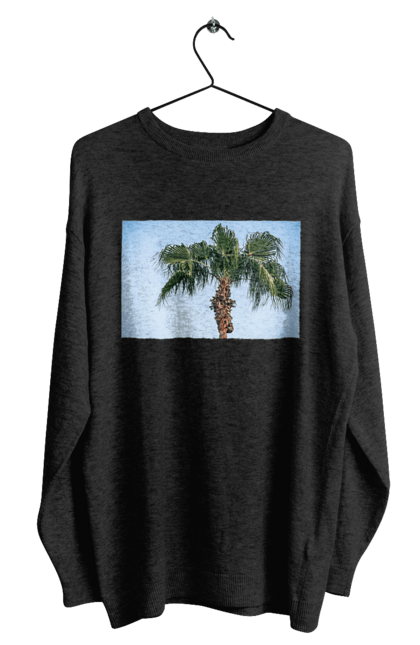 Світшот чоловічий з принтом "Пальма на тлі неба". Берег, блакитне, відпочинок, відпустку, єгипет, зелений, зелені, лист, листя, море, небо, оазис, океан, острів, пальма, південь, подорож, пригоди, тропіки, туреччина. 2070702