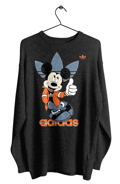 Світшот чоловічий з принтом "Adidas Міккі Маус". Adidas, mickey mouse, адідас, дісней, міккі, міккі маус, мультфільм. 2070702