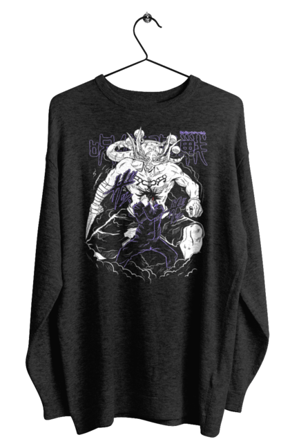 Men's sweatshirt with prints Jujutsu Kaisen Megumi. Anime, dark fantasy, fushiguro, fushiguro megumi, jujutsu kaisen, magic battle, manga, megumi, mystic. 2070702