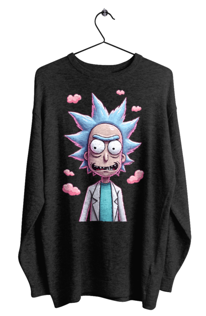 Світшот чоловічий з принтом "Рік та Морті". Rick and morty, мультфільм, наукова фантастика, пригоди, рік, рік і морті, трагікомедія, чорний гумор. 2070702