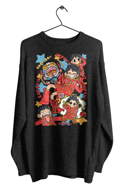 Men's sweatshirt with prints One Piece Luffy. Anime, luffy, manga, monkey de luffy, one piece, pirates. 2070702