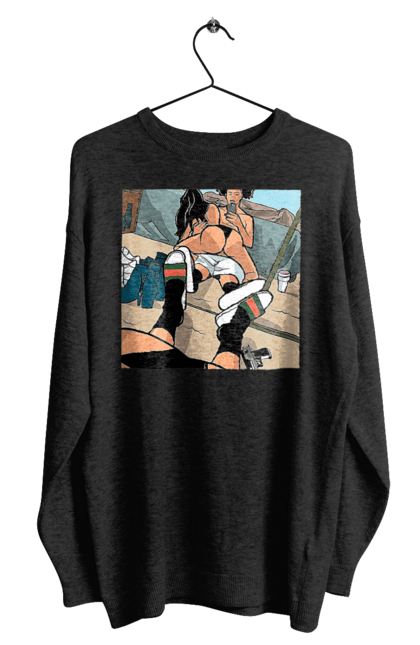 Світшот чоловічий з принтом "Голе Селфі У Дзеркалі". Жопа, зверху, селфі. 2070702