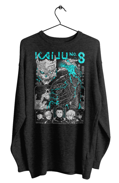 Men's sweatshirt with prints Kaiju № 8 Kafka Hibino. Anime, hibino kafka, kafka hibino, kaiju, kaiju 8, kaiju 8, kaiju № 8, manga. 2070702