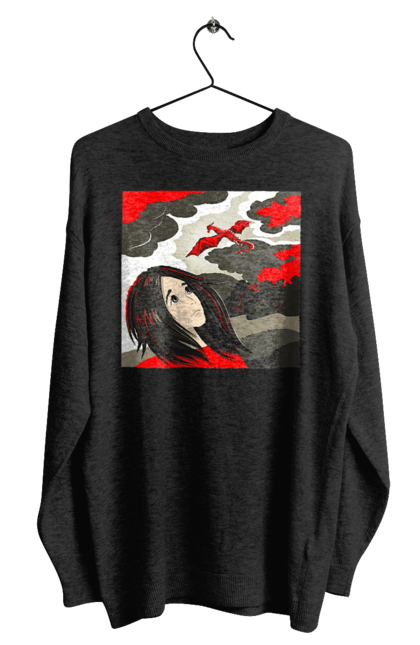 Men's sweatshirt with prints Girl and dragon. Dragon, fantasy, romance, young woman. 2070702