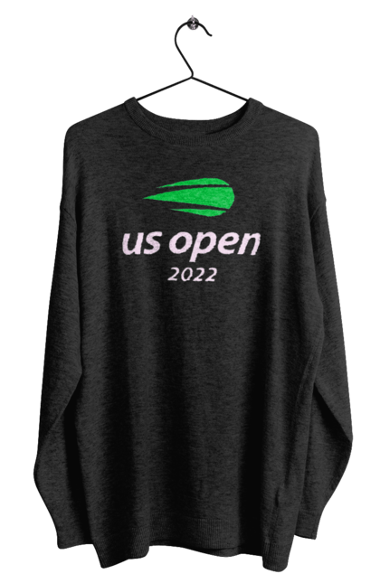 Men`s sweatshirt with prints US Open 2022 tennis tournament. American championship, ball, hard, new york, open championship, players, prize fund, racket, tennis, tournament grid. 2070702