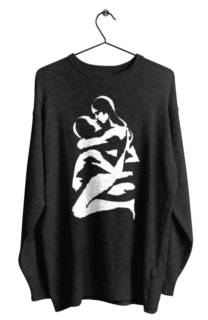 Світшот чоловічий з принтом "Білі Тіла". Жінка, контур, тіла, чоловік. 2070702