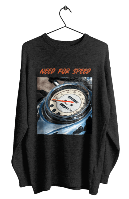 Світшот чоловічий з принтом "Мото 3". Байкер, дорогая, мотоцикл, ретро, скорость, спидометр, стиль жизни. 2070702