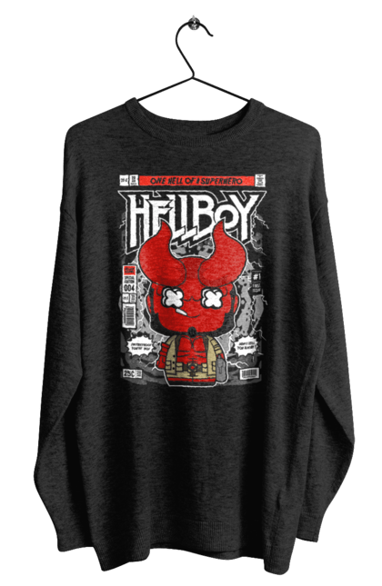 Світшот чоловічий з принтом "Hellboy". Дивуватися, диявола, комікси, комікси dc, пекельний хлопець, пекло, хлопчик. Funkotee